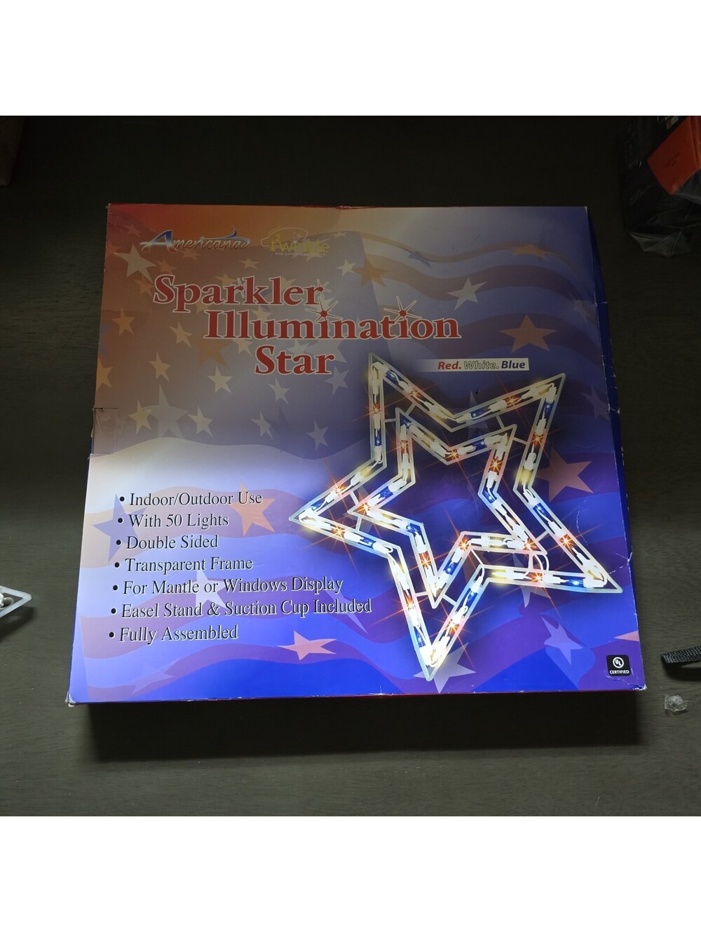 17'' Red White Blue Star Window Silhouette Lights 4th July Patriotic Memorial - Picture 11 of 15
